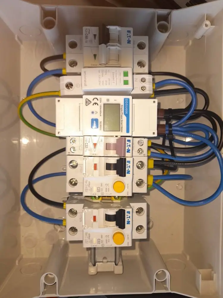 Quadro elettrico fotovoltaico cablato con contatore di energia